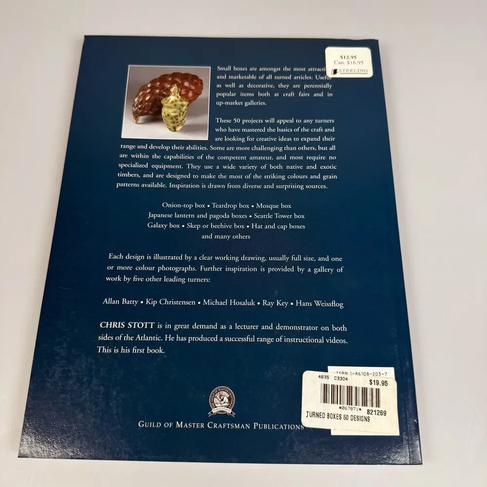 Turned Boxes 50 Designs by Chris Stott Softcover Book Woodturning